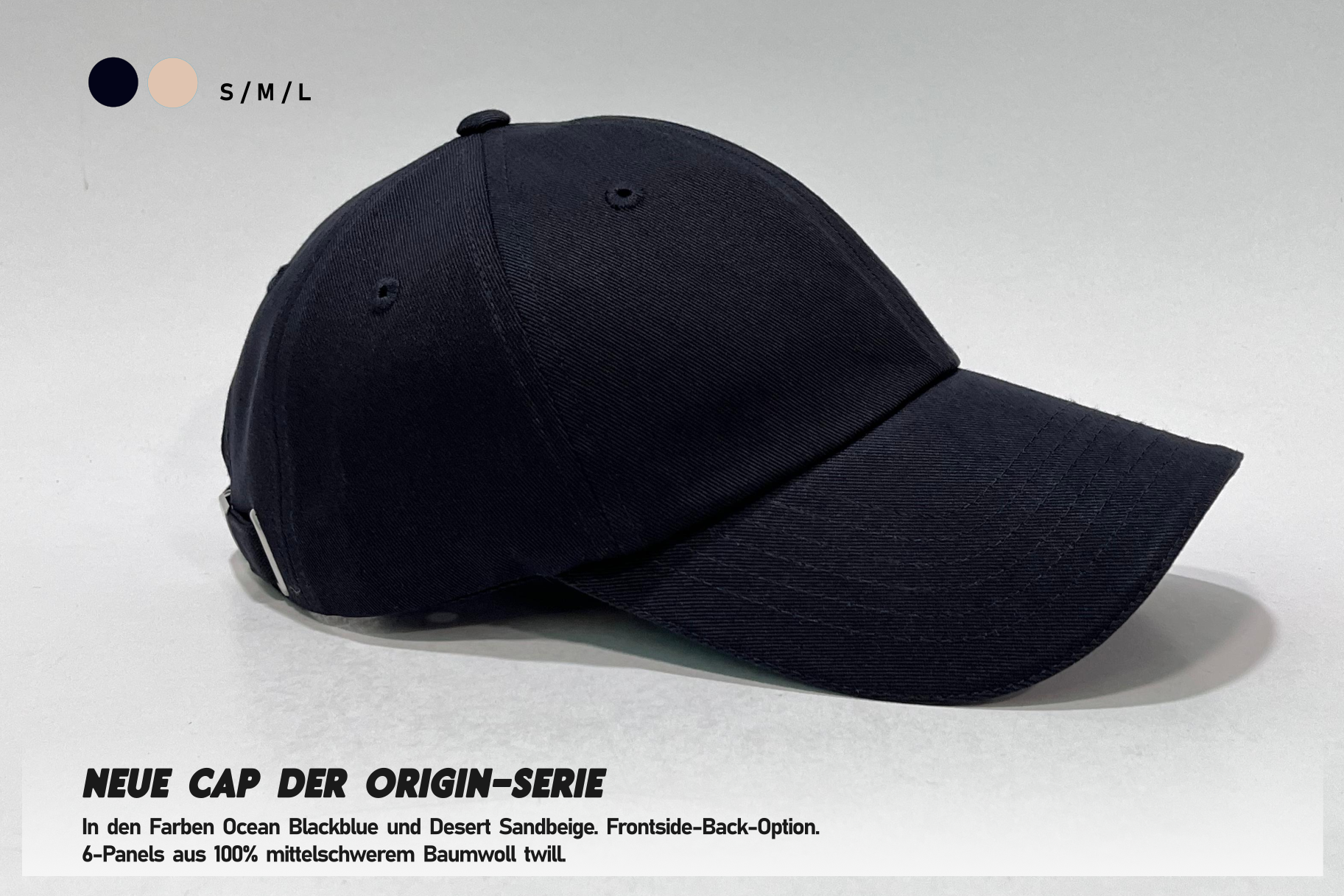 Die neue premium Dad Cap "Plain" von Keiytex ist jetzt verfügbar in den Größen S, M und L für verschiedene Kopfgrößen. Aus schwerem Baumwoll-Workwear-Stoff.