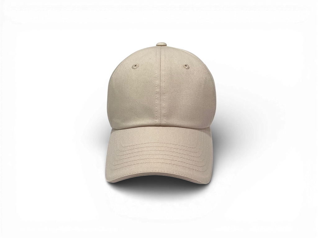 Vorderansicht der Keiytex Plain Premium Dad Cap in beige