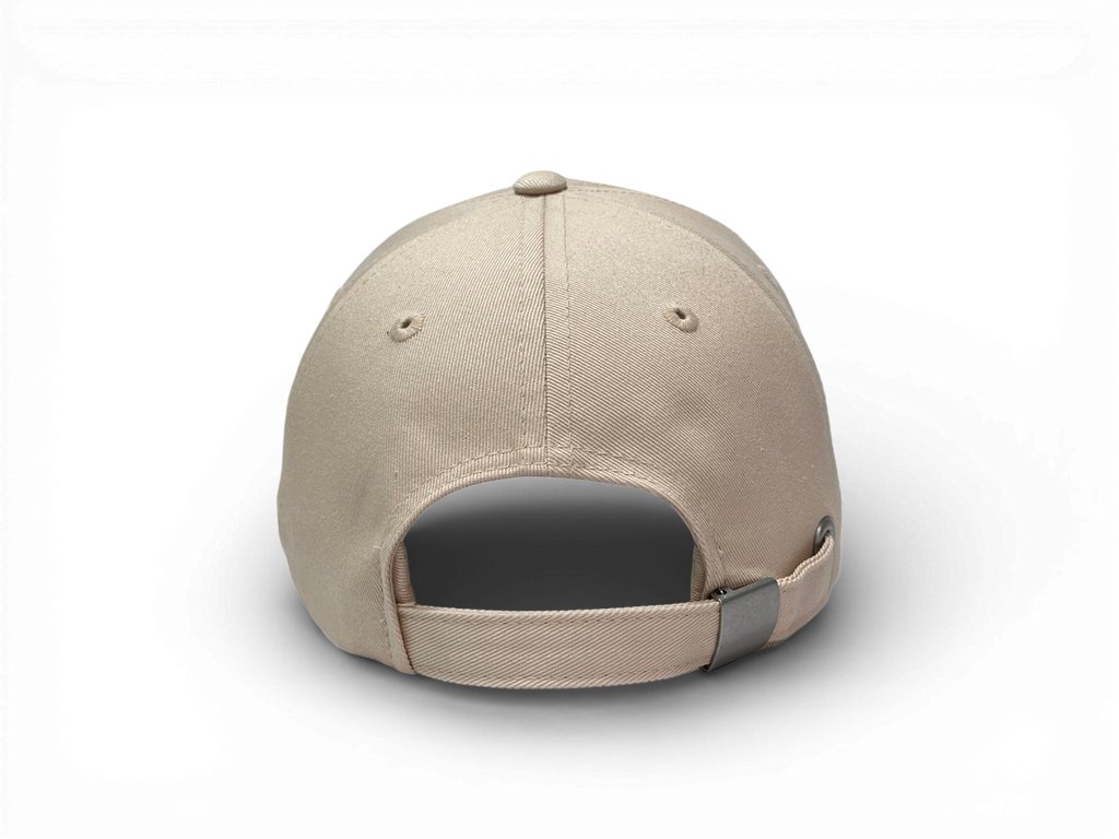 Hinteransicht der Keiytex Plain Premium Dad Cap in beige