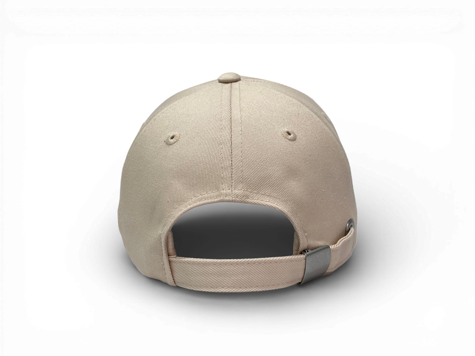 Hinteransicht der Keiytex Plain Premium Dad Cap in beige
