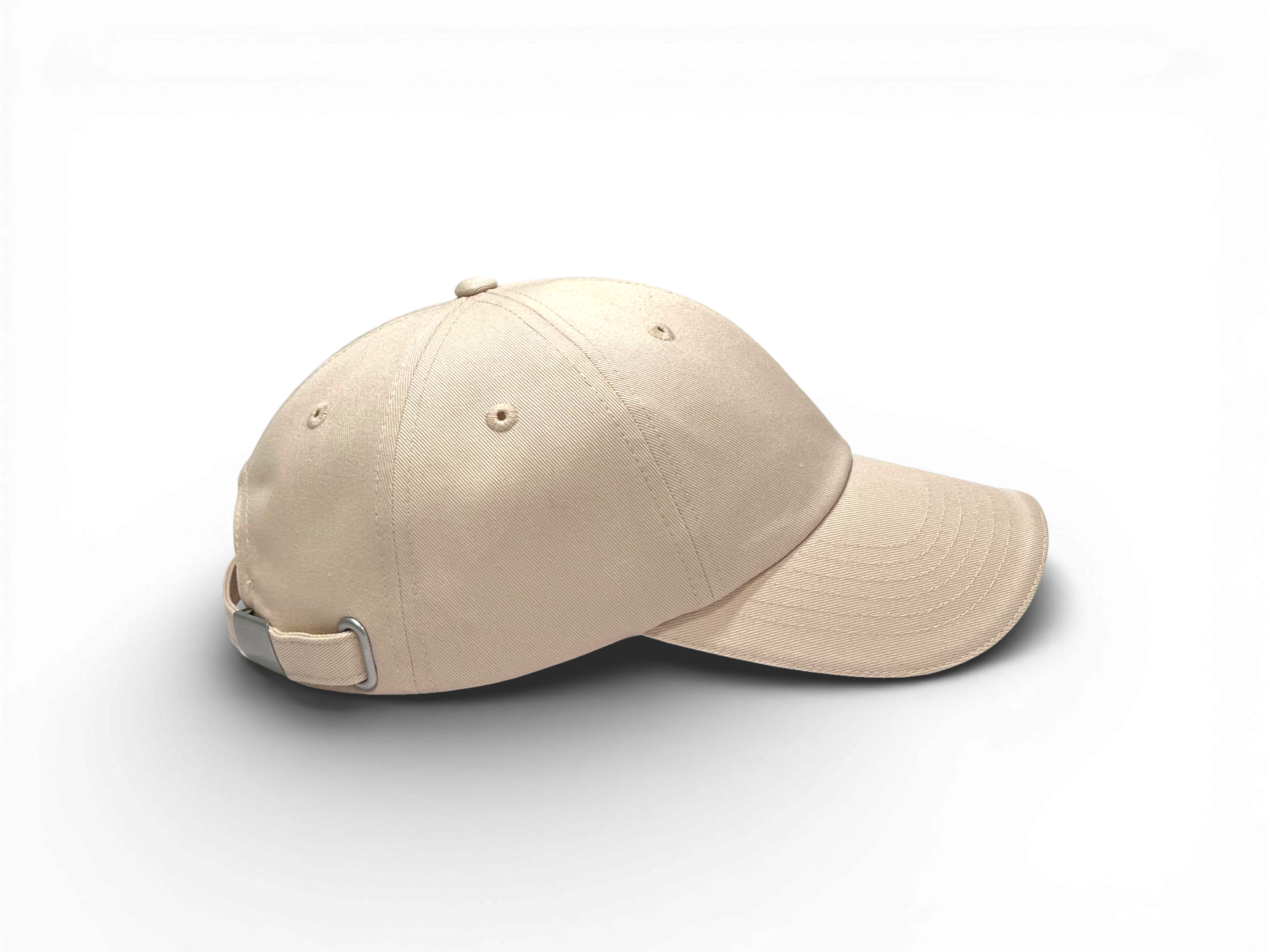 Seitenansicht der Keiytex Plain Premium Dad Cap in beige