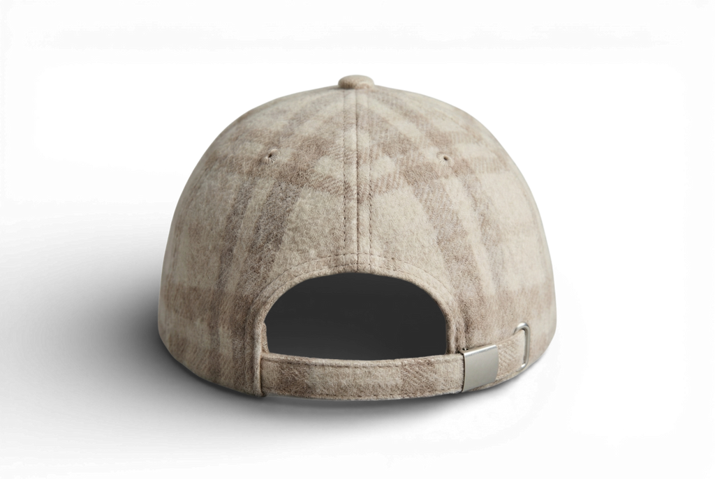 Hinteransicht der limitierten Baseball Cap aus Wolle "Albion" von Keiytex Headwear.