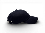 Seitenansicht der Keiytex Plain Premium Dad Cap in dark blue